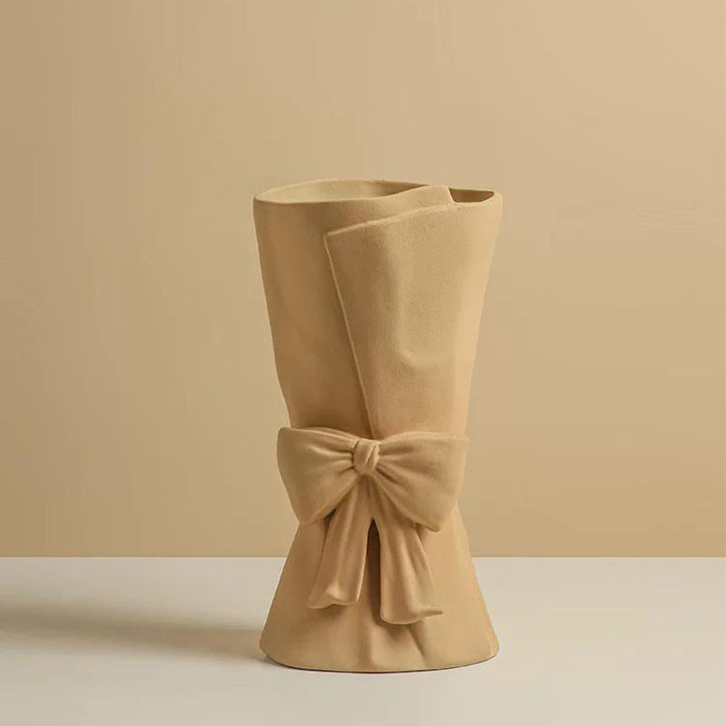 Ribbon Dress Ceramic Vase