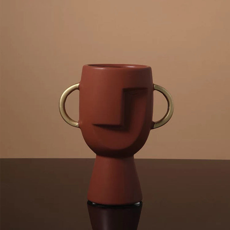 Human Face Ceramic Vase