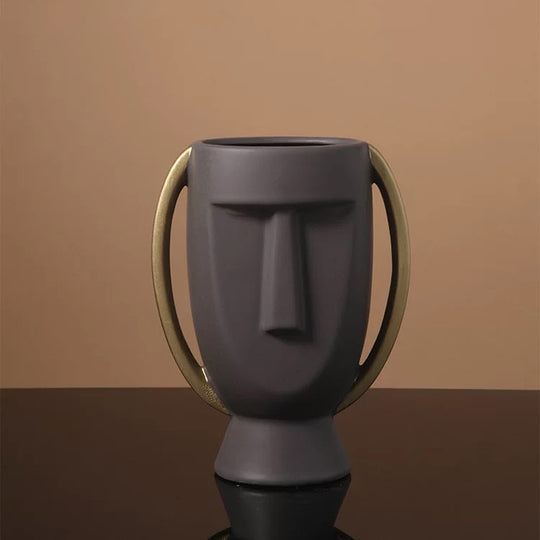 Human Face Ceramic Vase