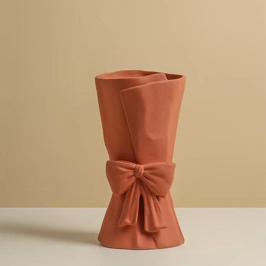 Ribbon Dress Ceramic Vase