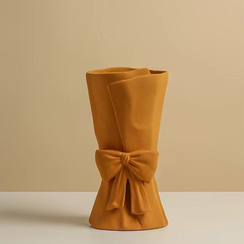 Ribbon Dress Ceramic Vase